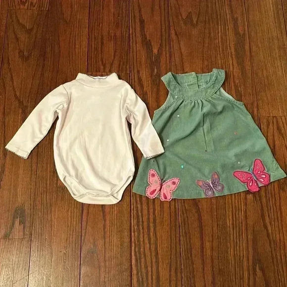 Bonnie Baby Green Jumper With White Onesie Size 12 M - Picture 10 of 11